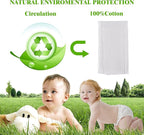 Prefold Cloth Diapers - Premium Cotton, Fasoar 3 Ply Environmental Friendly Baby Washable Diaper Covers for Babies to Toddlers Multi-Use (10-35 lbs) 6 Count