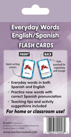 Teacher Created Resources Everyday Words English/Spanish Flash Cards (EP62073), Medium