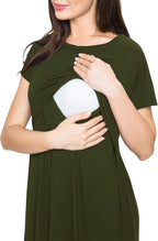 Smallshow Women's Maternity Nursing Dresses Split Long Dress for Breastfeeding