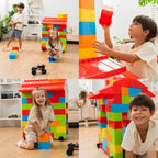 PLATPORTS Huge Blocks - Giant Plastic Blocks - Big Blocks - Jumbo Blocks - Big Building Blocks Jumbo - Jumbo Building Blocks - 86 Pieces Large Blocks for Kids Ages 1 to 8 with Wheels