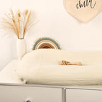 Hooyax Baby Lounger Cover 2 Pack - 100% Muslin Cotton Newborn Lounger Pillow Covers Only, Soft Breathable Infant Lounger Cover with Reinforced Stitching, Fits Most Standard Baby Loungers (Green Wheat)