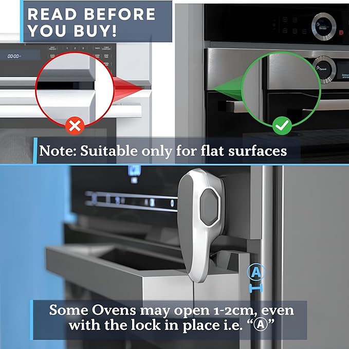 Oven Lock Child Safety, 1 Pack, Oven Door Lock Child Safety, Oven Baby Proofing, Heat-Resistant, Durable & Easy to Install Oven Safety Locks for Toddlers, Baby Proof Oven (White)