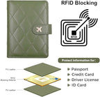 Melsbrinna Rfid Passport Holder for Travel women/Men, Cute Passport Wallet Rfid Blocking Card Slots, Rfid Passport Cover/CaseTravel Wallet, Passport Book Holder (1, LG GREEN)