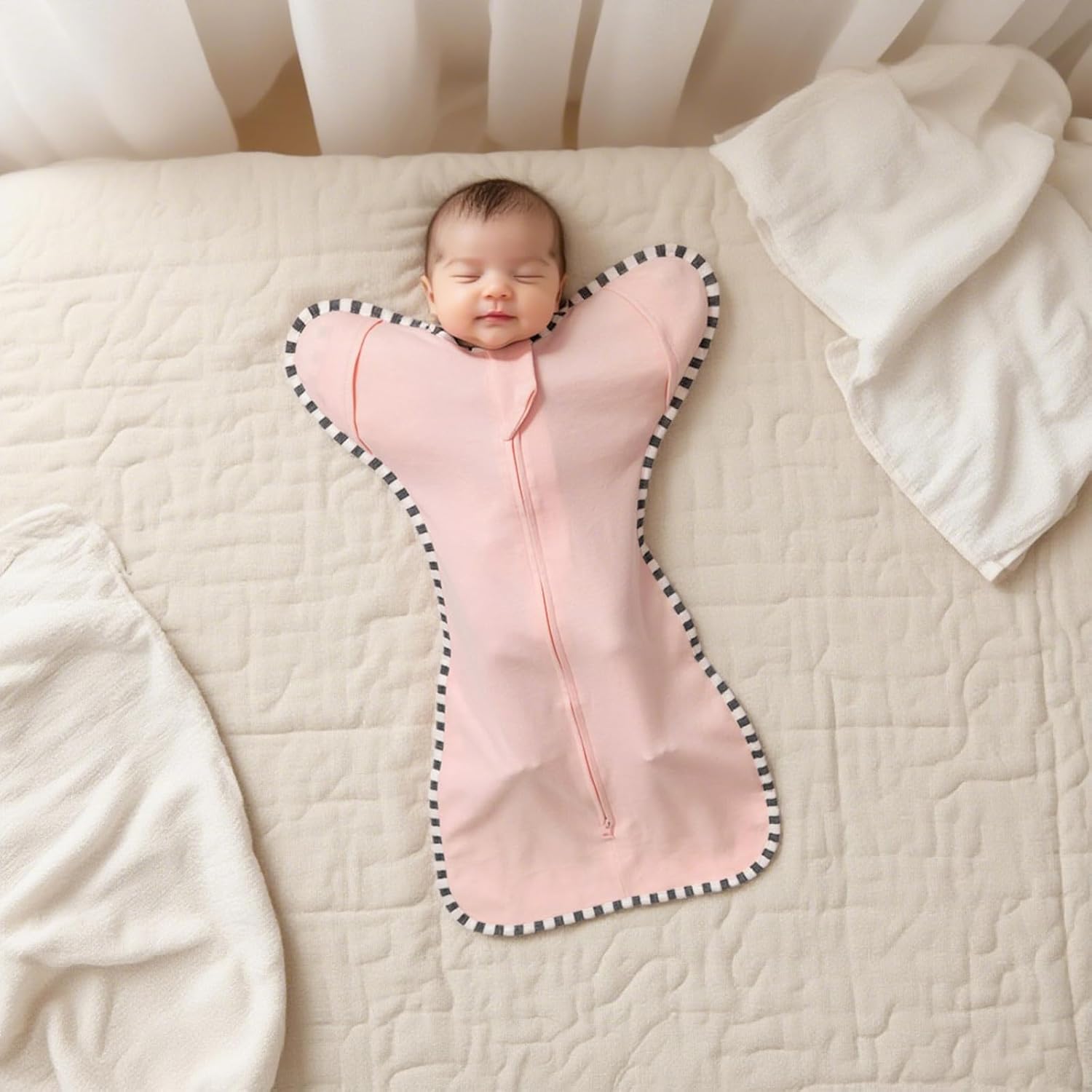 Baby Swaddle Blanket for Newborns and Infants,2-Piece Set Infant Pajamas,Bidirectional Zipper,Easy to Put On and Take Off