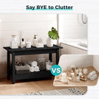 30" Shower Bench, Waterproof Poly Lumber Shower Stool for Shaving Legs, Shower Chair Seat Holds up to 400lbs, Bathroom Bench for Inside Shower, Non-Slip (Black)