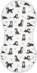 1 Pack Muslin Burp Cloths Bernedoodle Dogs White Cotton Baby Burp Cloths Ultra Absorbent and Soft Thick Burping Cloth for Newborn Baby Boys Girls 22x11 Inch