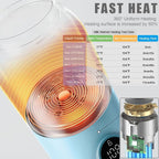 Portable Bottle Warmer, Travel Formula Milk Warmer for Baby, 17oz Water Warmer On The Go with 3min-Rapid-Heat Fast Charge Cordless Formula Warmer Temp Control Baby Travel Essential Xams Gift