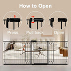 WAOWAO Baby Gate 100-109.42" Extra Wide Pressure Mounted Walk Through Swing Auto Close Safety Black Metal Toddler Kids Child Dog Pet Puppy for Stairs,Doorways,Kitchen