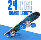 24 inch Rude Boyz Mini Cruiser Skateboard - Aluminium Trucks - Kids Skateboard Ages 5-8 Beginner - Skateboards for Kids
