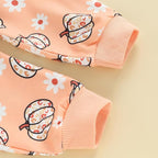 0-4T Toddler Boy Girl Halloween Outfit Fall Clothes Ghost Long Sleeve Sweatshirt Top Pants Baby Halloween Clothes