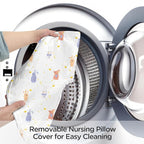 Little Grape Land Nursing Pillow for Infants, Breastfeeding Pillows, Baby Support Pillow for Nursing, Bottle Feeding, Tummy Time with Machine Washable Cover & Breathable Filling (Rabbit)