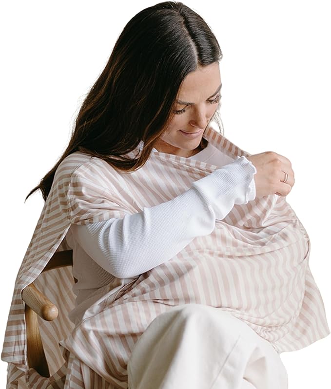 Solly Baby Nursing Cover, Ultra-Breathable, Lightweight Breastfeeding Cover-Up, Buttery-Soft Fabric, Universal Fit, Postpartum Essentials, Newborn Must Haves, Candy Stripe