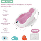 Baby Bath Support | Newborn Bathtub, With Thermometer, Collapsible, Ergonomically Designed, Baby Tubs for Newborn Essentials Must Haves (Pink)