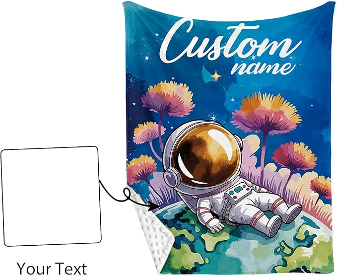 Personalized Baby Crib Bedding Set - Mysterious Space Theme Nursery Bedding Sets 3 Piece with Custom Name Blanket, Fitted Crib Sheet & Changing Pad Cover – Ideal Newborn Gift for Boys
