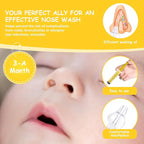 Baby Nasal Irrigator, 4PCS Nasal Syringe for Baby, Syringe Nasal Irrigator with Tweezers & Cleaning Brush, Baby Nasal Aspirator with Silicone Nasal Suction Tips Portable Baby Nasal Syringe