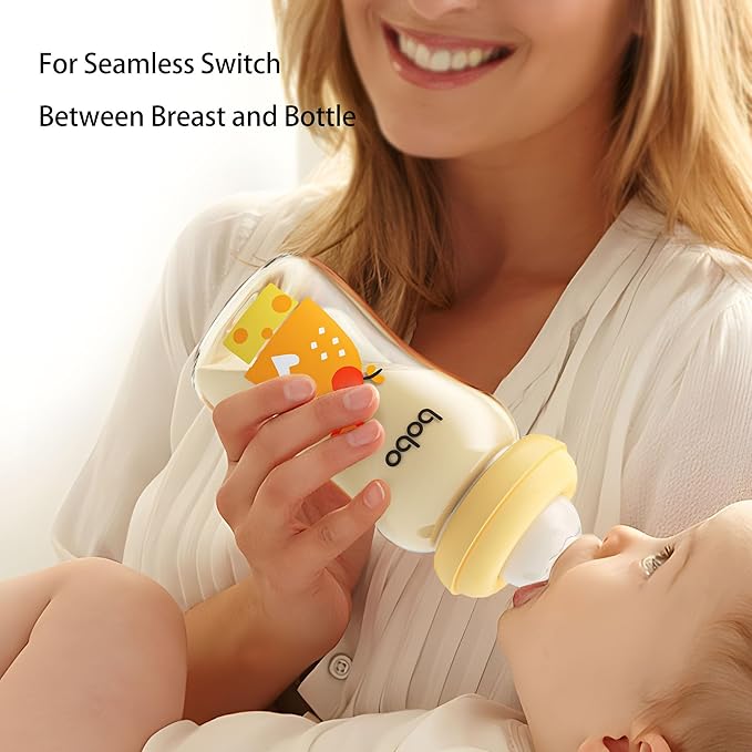 YOHKOH PPSU Baby Bottle Wide Neck, Newborn Anti-Colic Baby Bottle with Natural Response Nipple, Streamlined Body, Easy to Clean (8.8oz (Pack of 2), Yellow)