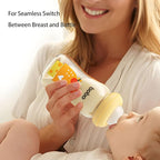 YOHKOH PPSU Baby Bottle Wide Neck, Newborn Anti-Colic Baby Bottle with Natural Response Nipple, Streamlined Body, Easy to Clean (8.8oz (Pack of 4), Yellow)