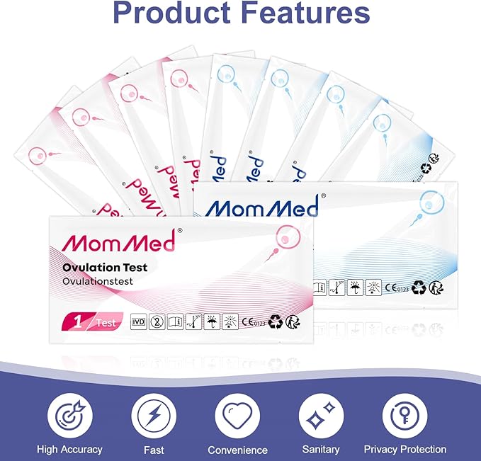MomMed 15 Ovulation Test Strips and 5 Pregnancy Test Strips Combo Kit,Pregnancy Tests and Ovulation Predictor Kit,Accurately Track Ovulation and Detect Early Pregnancy (20 Count (Pack of 1))