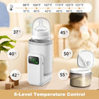 Portable Bottle Warmer - Travel-Easy,Fast Warming,6-Speed Temperature Control,Comfortsble Baby Feeding On-The-go,Battery-Powered Waterless Milk Warmer