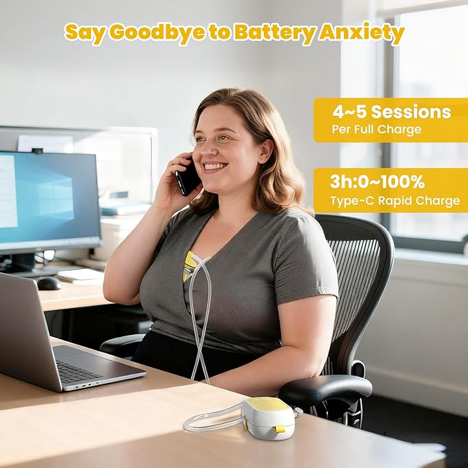 1308 Hands Free Breast Pump | SPA-Level Comfort Wearable Breastfeeding Pump 3 Modes & 9 Levels, Low-Noise Electric Breast Pump Portable for Office & Home Use (27mm Shield, 21/24mm Flange)