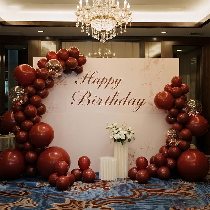 140pcs Burgundy Round Balloons Different Sizes 18 12 10 5 Inch Latex Balloons for Arch Decoration Party Balloon Kit for Graduation Birthday Party Wedding Balloon Baby Shower Decoration