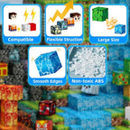 200pcs Magnetic Blocks, Magnetic Building Blocks Set, Kids Sensory Toy for Toddlers STEM Learning, Stacking Magnets for Kids，0.8" Large Size