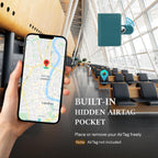 ALLIVE Rfid Passport Holder for Travel, Women & Men, Passport Cover Wallet with AirTag Hidden, Genuine Leather Passport Holder Essential for Business Travel, Airport Security (Lake Blue)