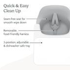 UPPAbaby Ciro High Chair/Sleek, Easy-to-Clean Design/Perfect-Fit Tray to Bring Baby to Table/Patent-Pending Harness/Dual-Position, 180-Degree Rotating Footrest/Chloe (Grey/Rubberwood)