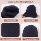 Baby Knit Mittens Toddler Boys Girls Gloves Winter Infant Newborn No Scratch Mitten 0-3 Years