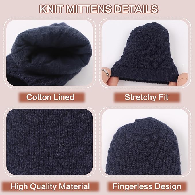 Baby Knit Mittens Toddler Boys Girls Gloves Winter Infant Newborn No Scratch Mitten 0-3 Years