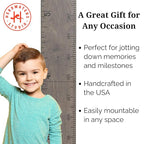 Height Ruler for Wall - Child Height Wall Chart, Height Chart for Kids Growth Chart for Wall Growth Chart Wood, Wooden Growth Chart for Wall - Gray w/Inches - 63"x5.75"