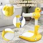 Baby Shower Stand Adjustable Toddler Shower Standing Support with Anti-Slip Base Infants Bath Support for 8-36 Months Portable Bath Helper (Duck)
