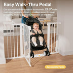 Cumbor 2 Pack 29.7"-51.5" Extra Wide Baby Gate for Stairs, Easy Wall Through Dog Gates for Doorways, Pressure Mounted Pet Gate Indoor, Safety Auto-Close Child Gate for Kids with 4 Wall Cups, White