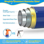 GIKPAL Saucer Swing with Stand for Kids Outdoor, 440lbs Swing Set with Heavy-Duty Metal Frame and Adjustable Ropes, Safe Waterproof Round Playset for Backyard Playground Park, Rainbow Color