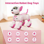 Programmable RC Robot Dog Toy with Voice for Kids, 2.4GHz Remote Robot Pet with Touch Sensors, Remote Control Robot Dog Toy Over 20+ Responses, Robot Birthday Gift Toys for Girls