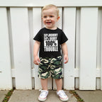 wdehow Toddler Kids Baby Boy Summer Clothes Sets 1T 2T 3T 4T 5T Letter Print Short Sleeve Tops Camouflage Shorts Outfits