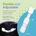 Adjustable & Reusable Child Safety Cabinet Locks & Latches, Baby Proofing Door Window, Cabinet, Toilet, & Refrigerator Lock, Child Safety Strap Locks with Adhesive Pads, Pack of 6, White - Wonderkid