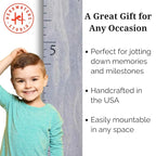 Boho Growth Chart for Wall - Height Board Growth Chart Wooden Growth Chart for Wall Kids Measuring Chart for Wall Height Chart Growth Chart for Kids (Love Grows Here, Gray)