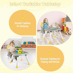 HONEY JOY 8 in 1 Baby High Chair, Convertible Highchair for Babies and Toddlers/Table and Chair Set/Building Block Table/Booster Seat/Stool/Toddler Chair with Safety Harness(Yellow)