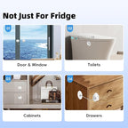 2 Pack Refrigerator Lock with Sticky Adhesive Pads, Child Proof Refrigerator/Fridge/Freezer Door Lock for Toddlers and Kids, Baby Safety Locks for RV Refrigerator, Cabinets and Drawers, Oven (Patent)