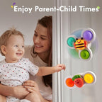 ALASOU 3PCS Pop Suction Cup Spinner Toys for 1 Year Old Boy Girl|Novelty Spinning Tops Toddler Toys Age 1-2|Sensory Baby Bath Toy for Toddlers 1-3|12 18 Months Boy Birthday Gift for Infant