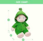 June Garden 12" Sweet Dolly Clover - Plush Baby Doll for Birth and Up - Saint Patrick's Day Edition