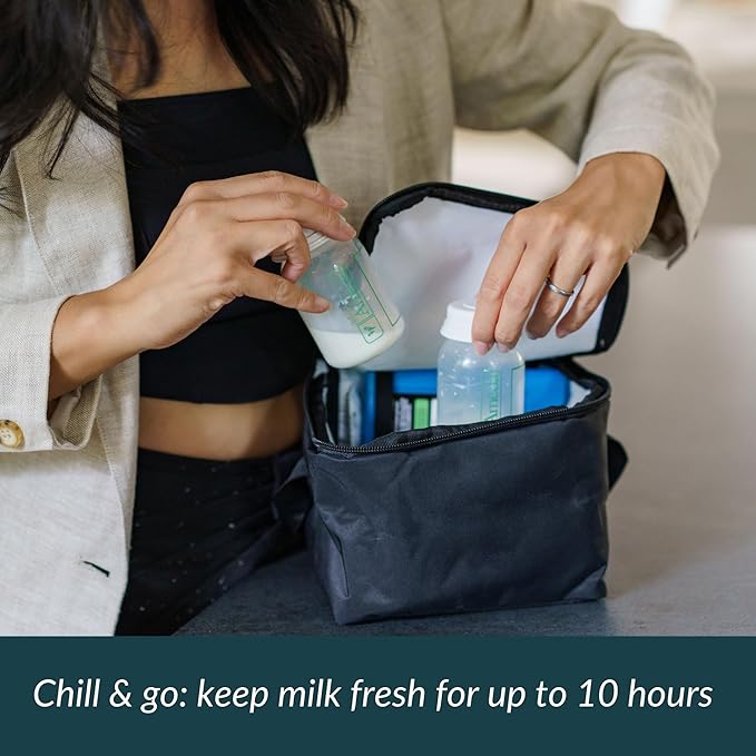 Ameda MYA Cool N Carry Portable Breast Milk Cooler Bag | Breastmilk Storage | Includes Insulated Cooler Bag & 3 Freezer Packs