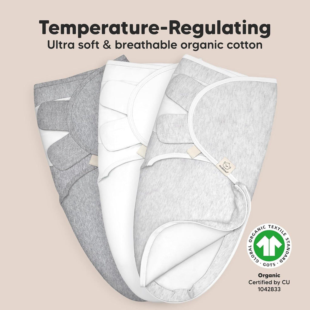 Baby Swaddle Sleep Sacks with Zipper - 3-Pack Swaddles for Newborns 3-6 Months, Infant, Baby Girls, Boys, Soft & Durable Newborn Sleep Sack, Easy Diaper Change Swaddling Blanket (Cloud, L)