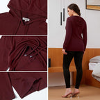 GINKANA Women's Nursing Hoodie Sweatshirt Long Sleeves Breastfeeding Maternity Tops Casual Clothes