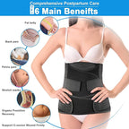 TiRain 3 in 1 Postpartum Belly Support Recovery Belly/Waist/Pelvis Belt C Section Postpartum Belly Wrap Band Corset waist trainer