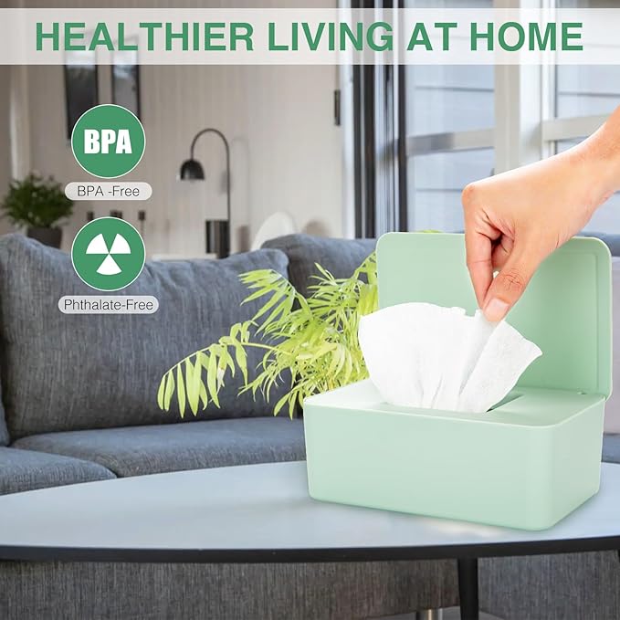 Baby Wipes Dispenser, Wipe Holder for Baby & Adult,Keeps Wet Tissue Fresh, Non-Slip Wipes Case, Flushable Wipe Container with Sealing Design Lid