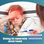 TrelaCo 36 Pcs Thermometer for Adults Digital Oral Thermometer for Fever Basal Body Fast Reading Flexible Tip for Underarm Rectal Mouth Temperature Measurement (Blue)