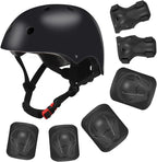 Color Gradient Adjustable Kids' Helmet with Knee & Elbow Pads Set | Multi-Sport Safety Gear for Boys & Girls Ages 5-14 | Skateboarding, Scooters, Roller & Inline Skating, Longboarding