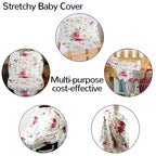 Stretchy Baby Car Seat Cover for Baby Boys and Girls, Multiuse - Nursing Breastfeeding Covers, Shopping Cart/High Chair/Stroller Covers, Infinity Scarf, Car Seat Canopies